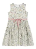 Il Gufo floral-print pleated dress - White