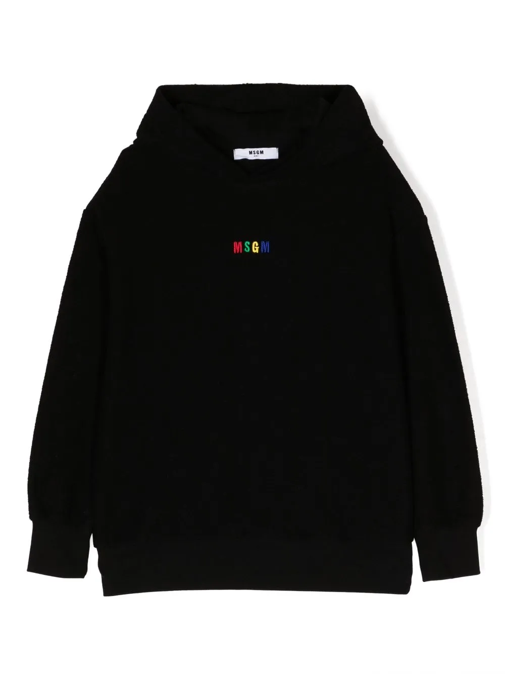 

MSGM Kids colour-block embroidered-logo hoodie - Black