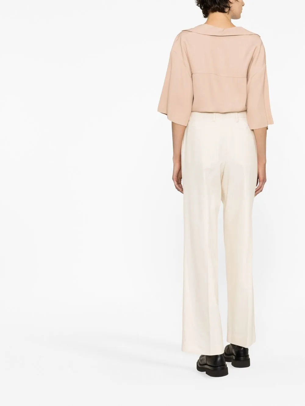 Prada Pressed-crease Tailored Trousers In Nude