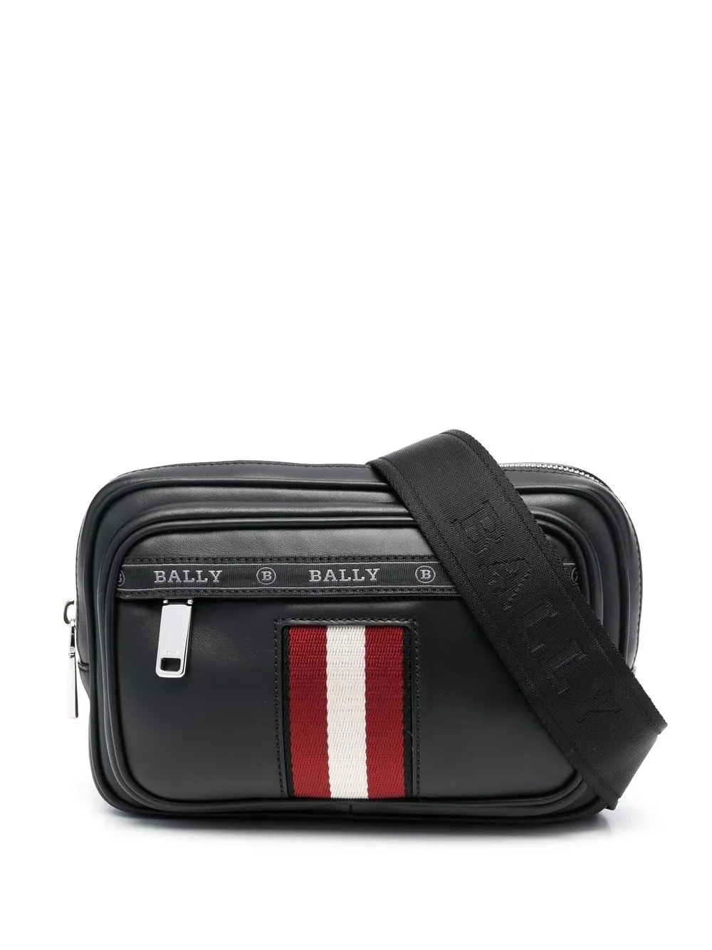 

Bally leather logo-tape belt bag - Black