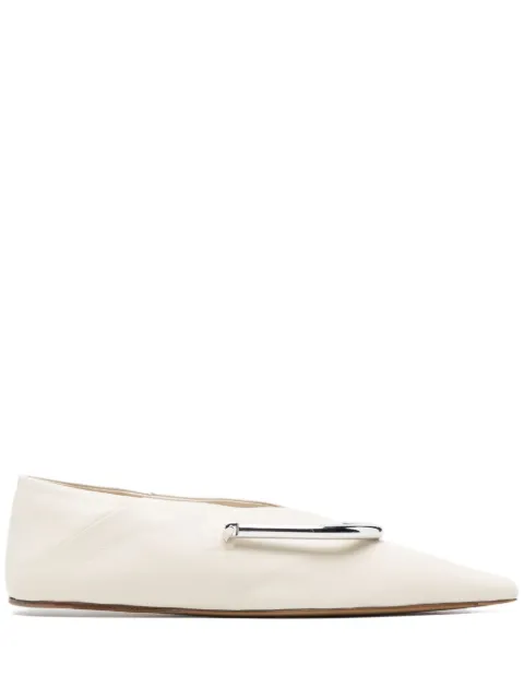 Jil Sander plaque-detail pointed ballerina shoes