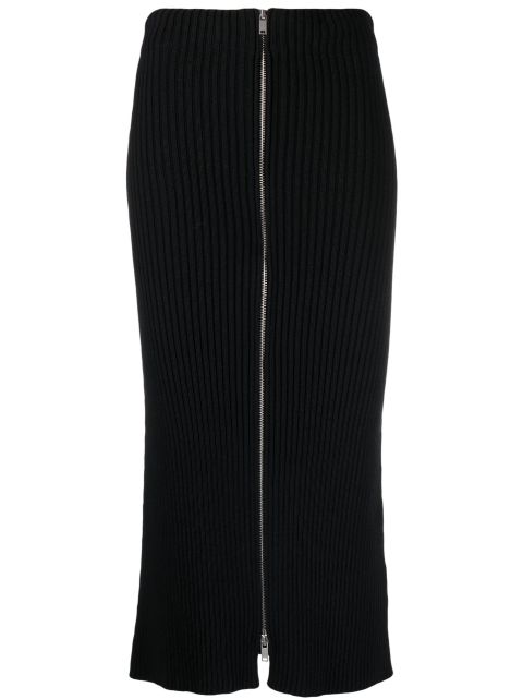 Jil Sander ribbed-knit cotton pencil skirt