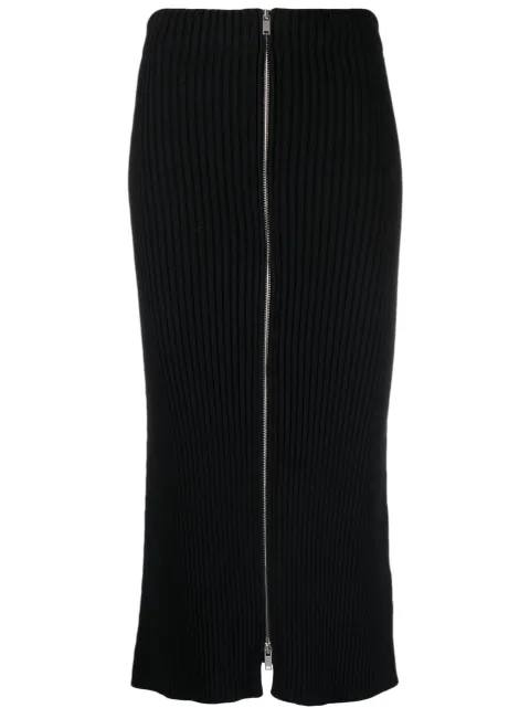 Jil Sander ribbed-knit cotton pencil skirt