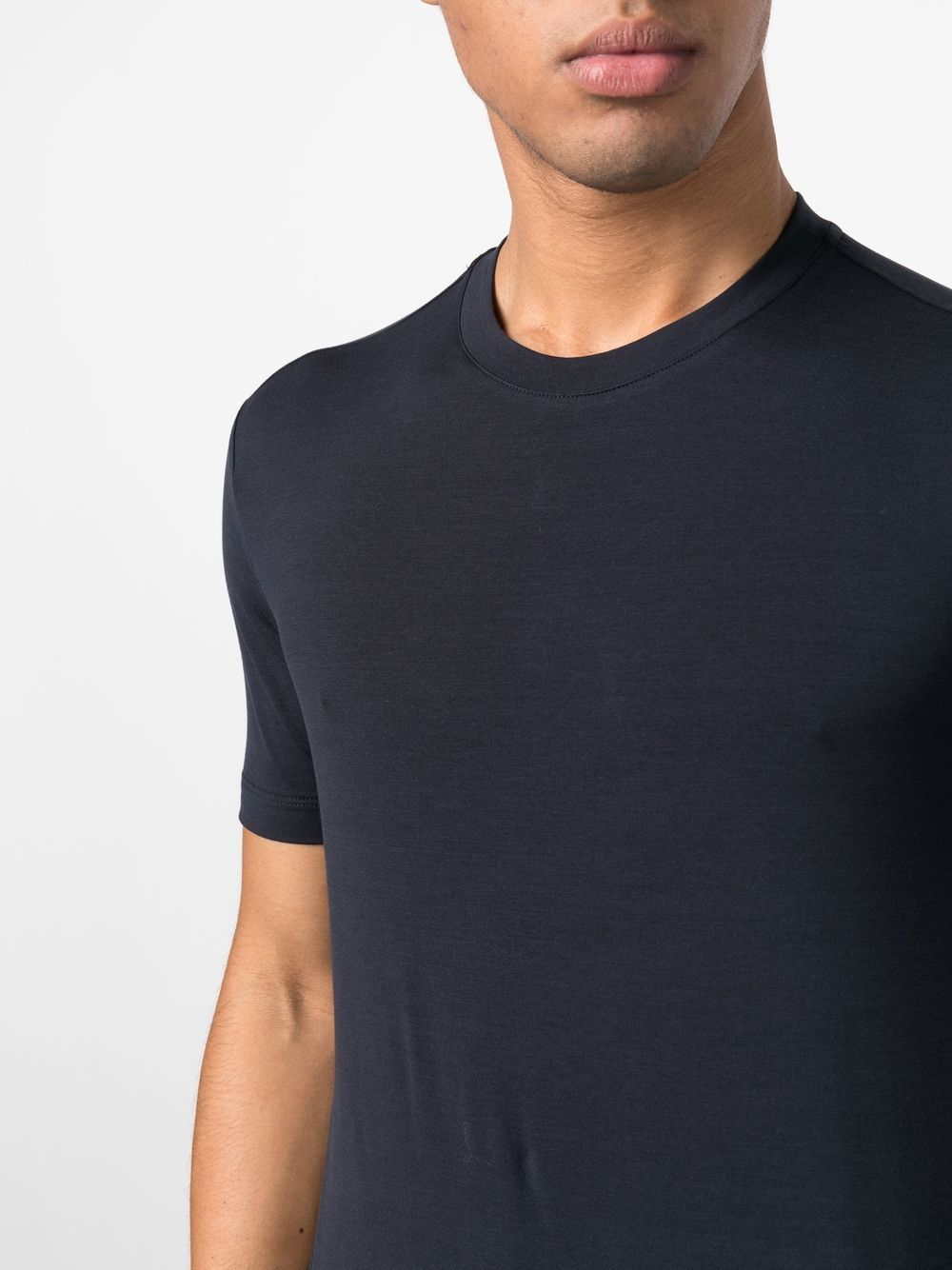 Shop Malo Short-sleeved Stretch-cotton T-shirt In Blue