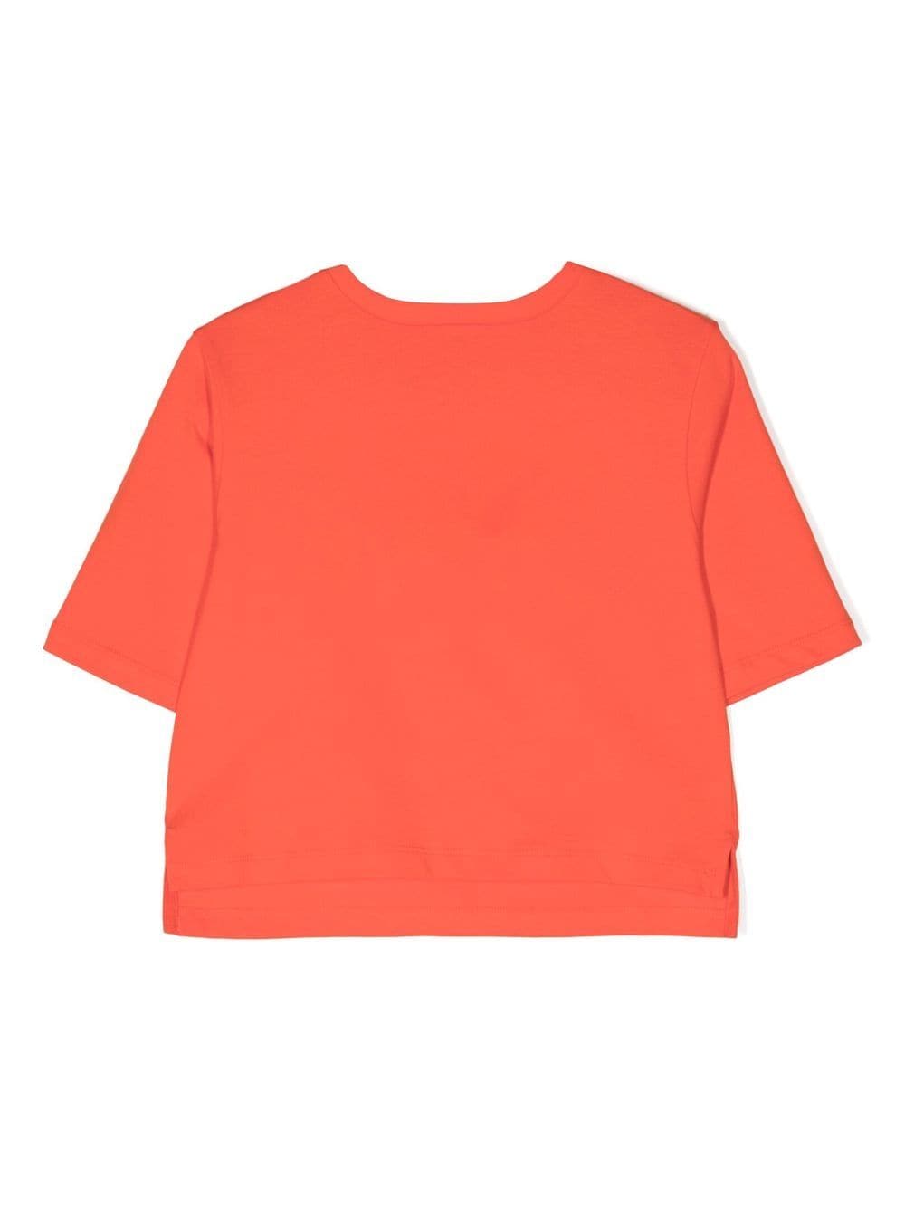 Shop Stella Mccartney Logo-print Organic Cotton T-shirt In Rot