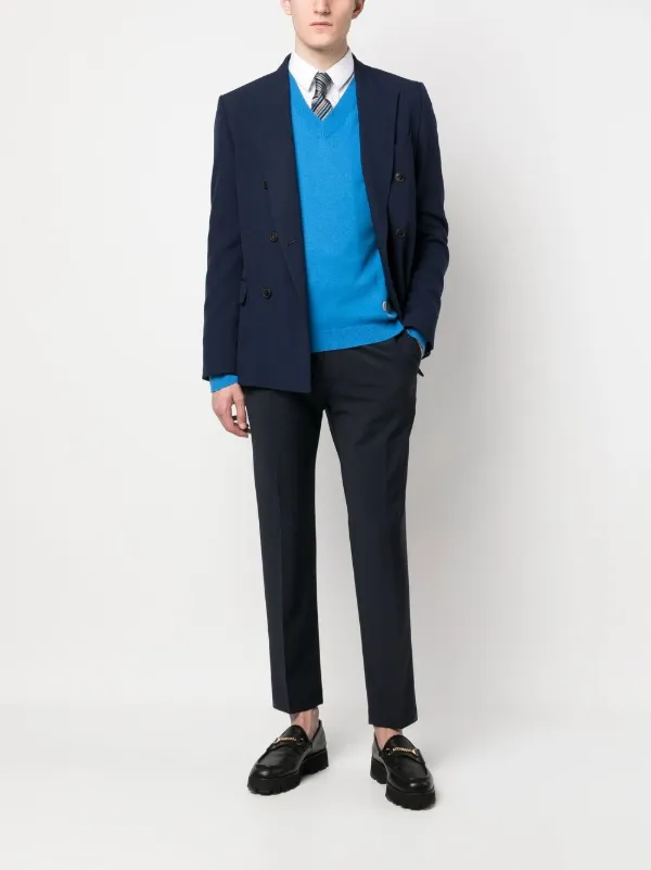 ★MAINBOOTH★Billy's V-Neck Sweater(BLUE)★正規品/送料込 ☆MAINBOOTH☆Billy's V-Neck Sweater(BLUE)☆正規品/送料込