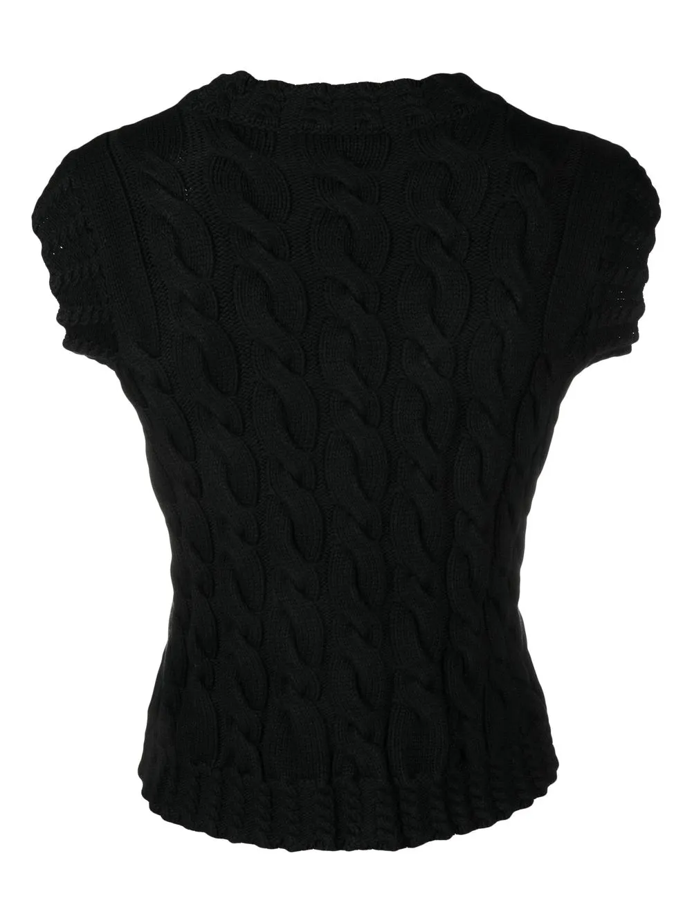 Emporio Armani cableknit shortsleeve Top Farfetch