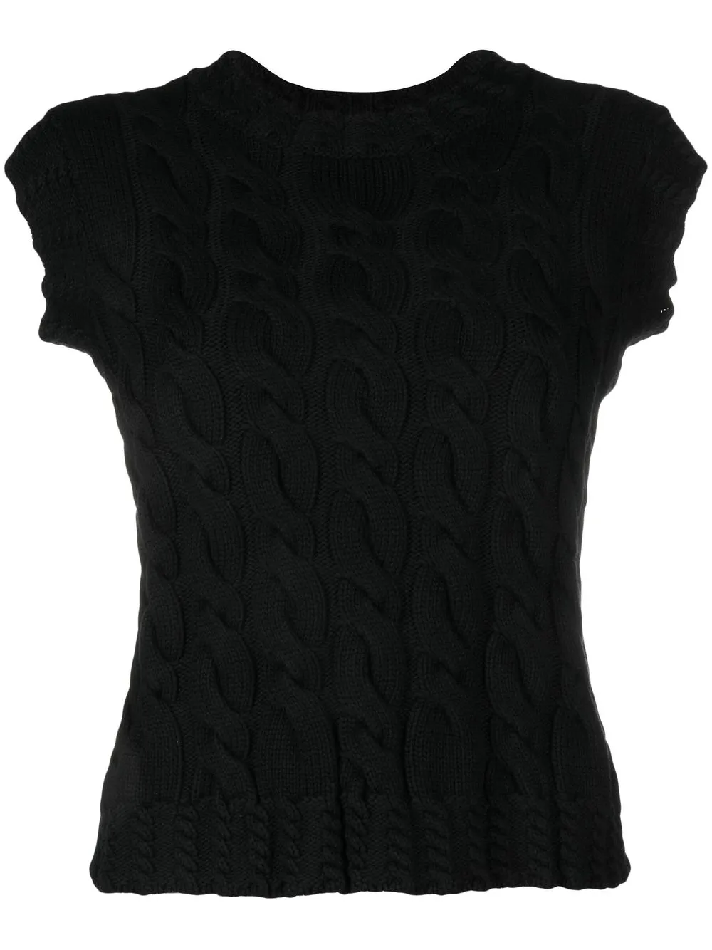 

Emporio Armani cable-knit short-sleeve top - Black