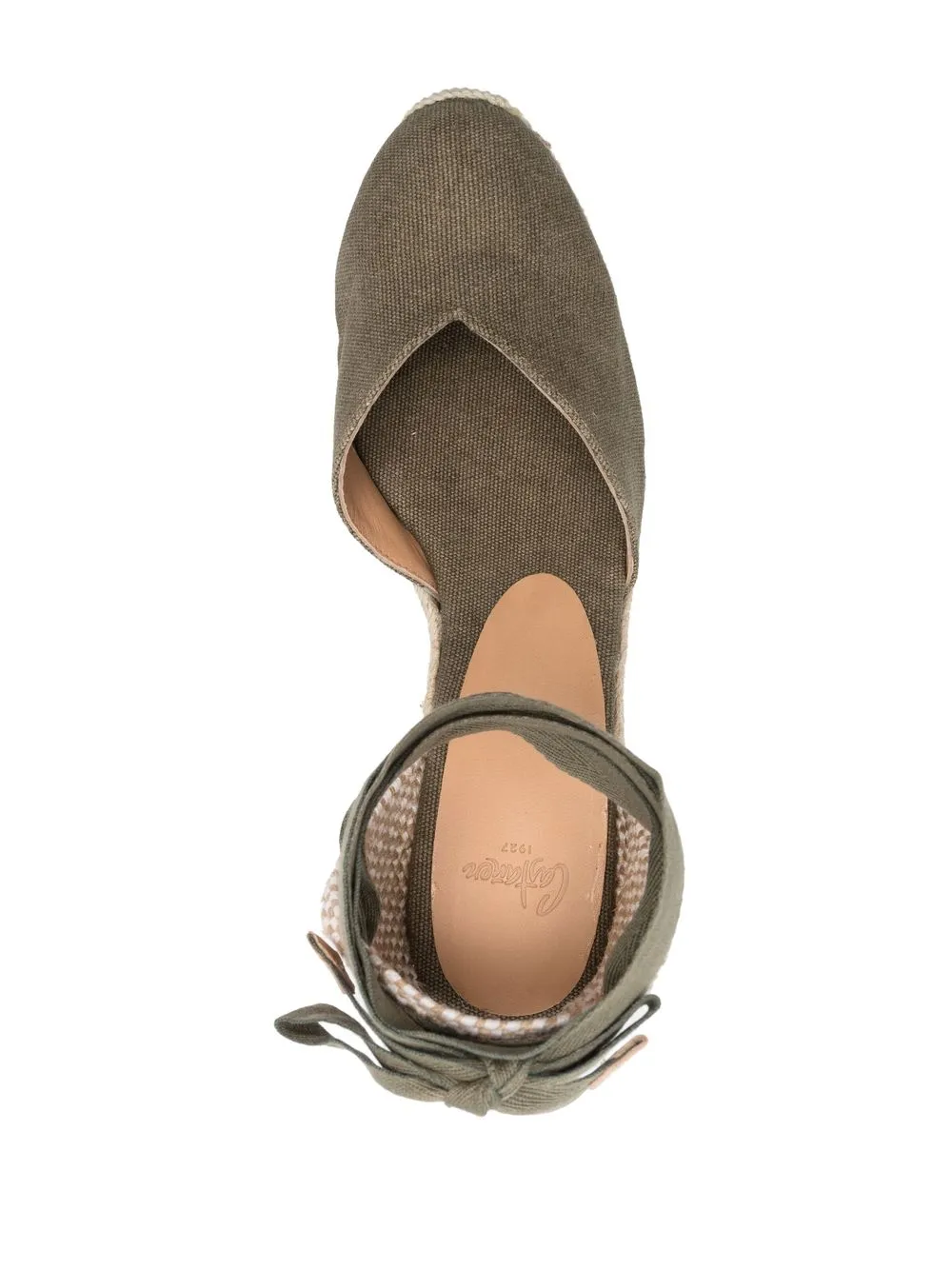 Shop Castaã±er 105mm Wedge Espadrilles In Green