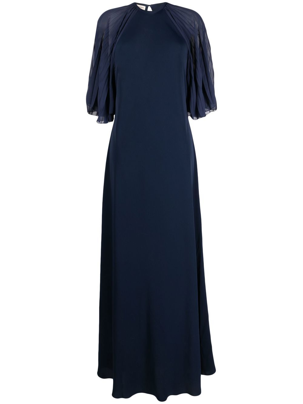 

Zeus+Dione plissé-sleeves long gown - Blue