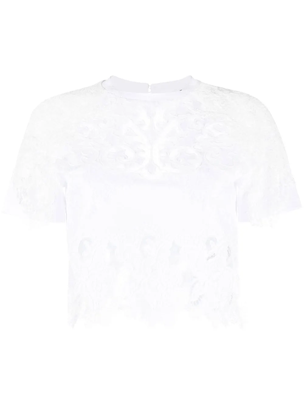 

Ermanno Scervino lace-detail short-sleeved top - White