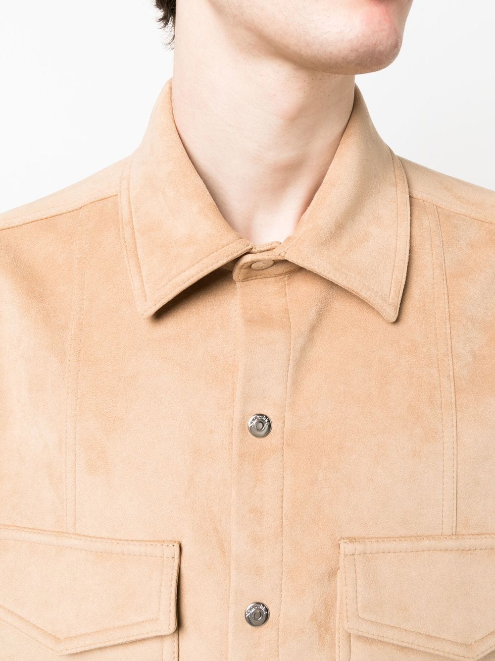 Shop Nanushka Long-sleeve Button-fastening Shirt In Nude