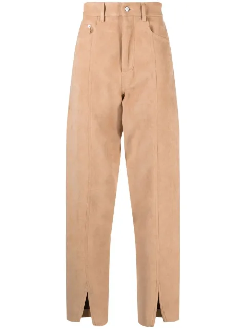 Nanushka logo-patch straight-leg trousers