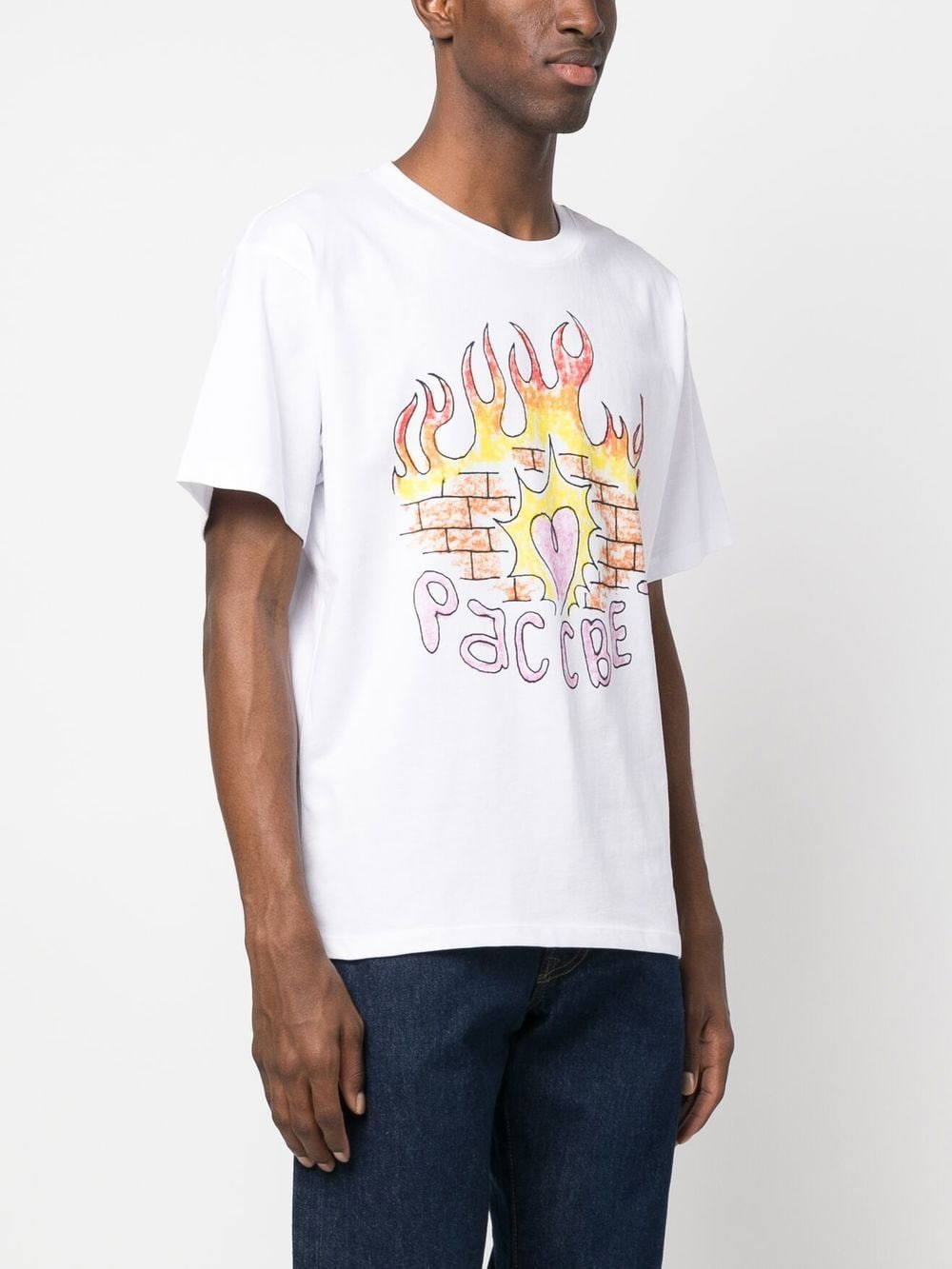 Shop Paccbet Graphic Logo Print T-shirt In Weiss