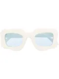 Bonsai oversized curved-frame sunglasses - White