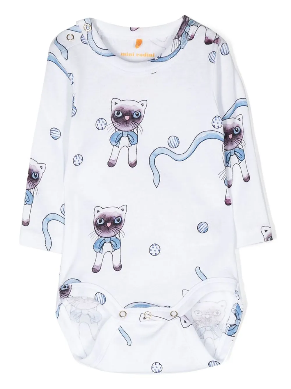 

Mini Rodini cat graphic-print bodysuit - White