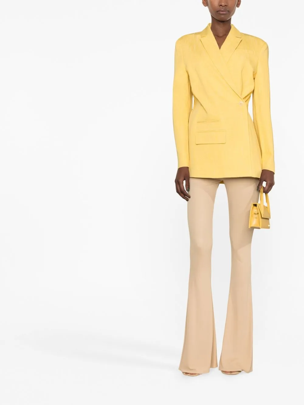 Shop Jacquemus Asymmetric Double-breasted Blazer In Gelb