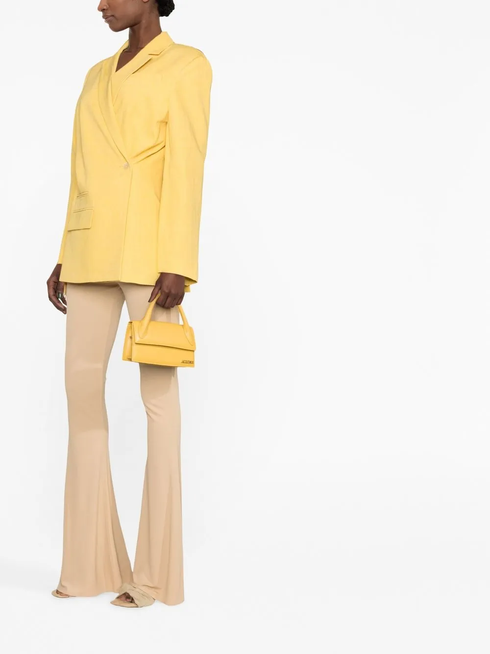 Shop Jacquemus Asymmetric Double-breasted Blazer In Gelb