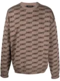 Balenciaga BB monogram-intarsia jumper - Brown
