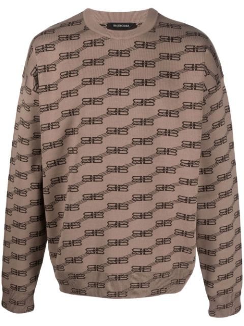 Balenciaga BB monogram-intarsia jumper Men