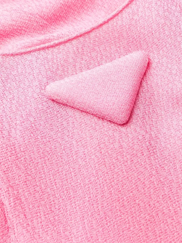 Prada Triangle Logo Maxi Dress | Pink | FARFETCH