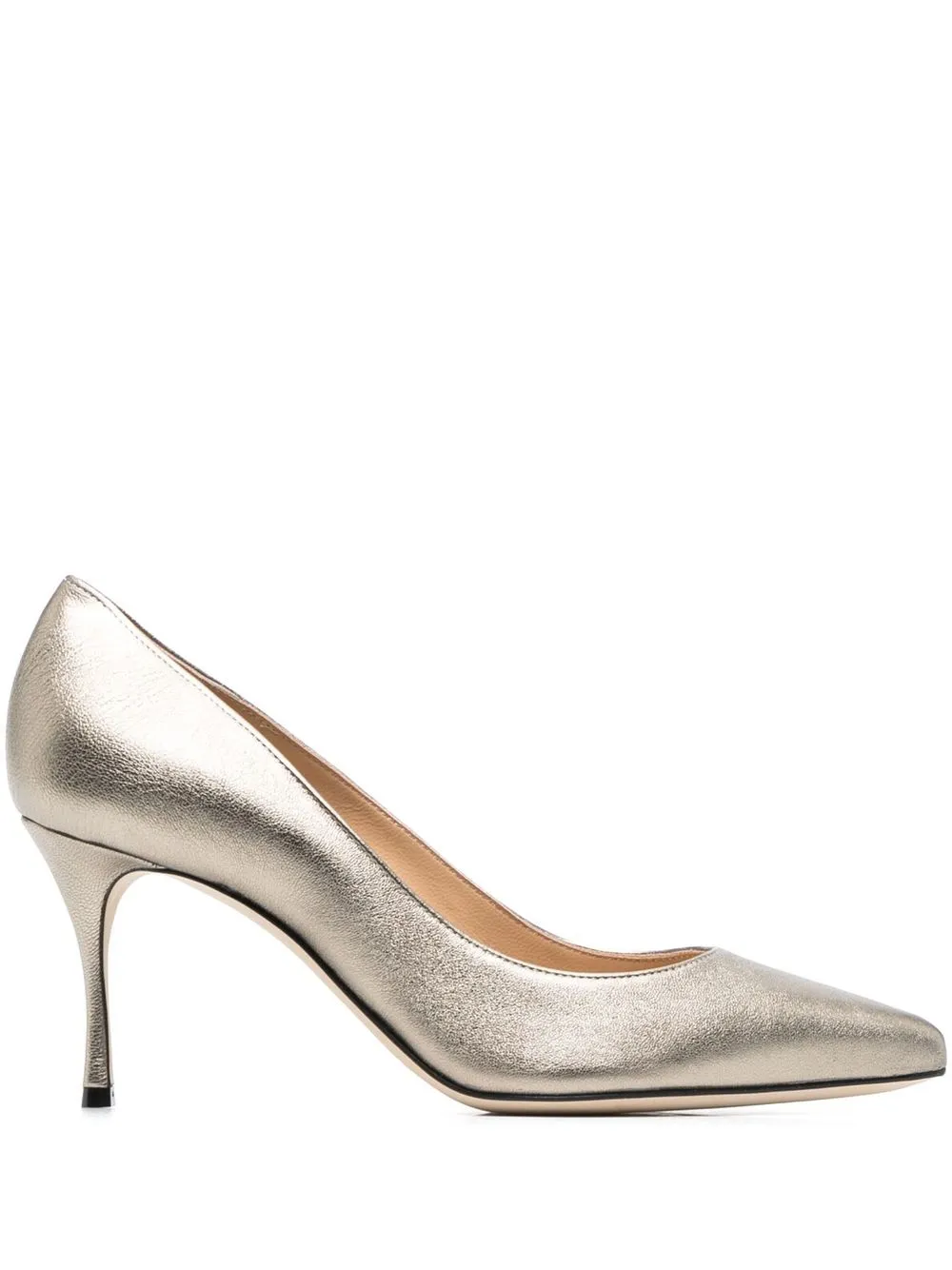 

Sergio Rossi 80mm leather metallic pumps - Gold