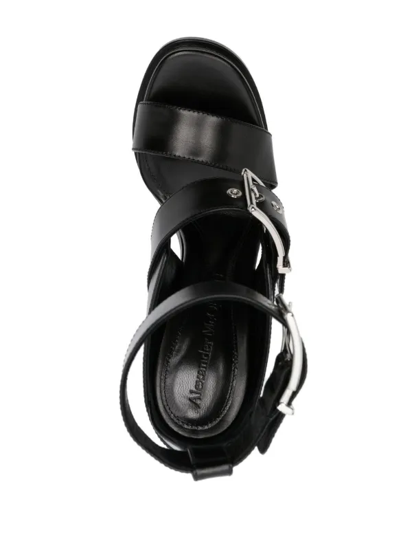 【関税込み】alexander mcqueen Straps leather sandals Alexander McQueen Leather Sandals | Black | FARFETCH