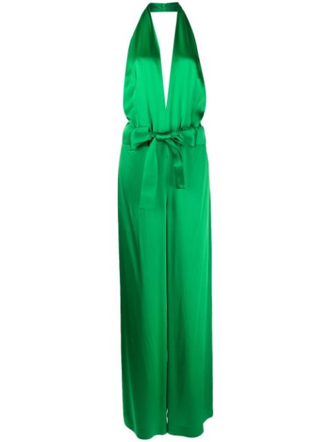 TOM FORD halter V-neck satin jumpsuit