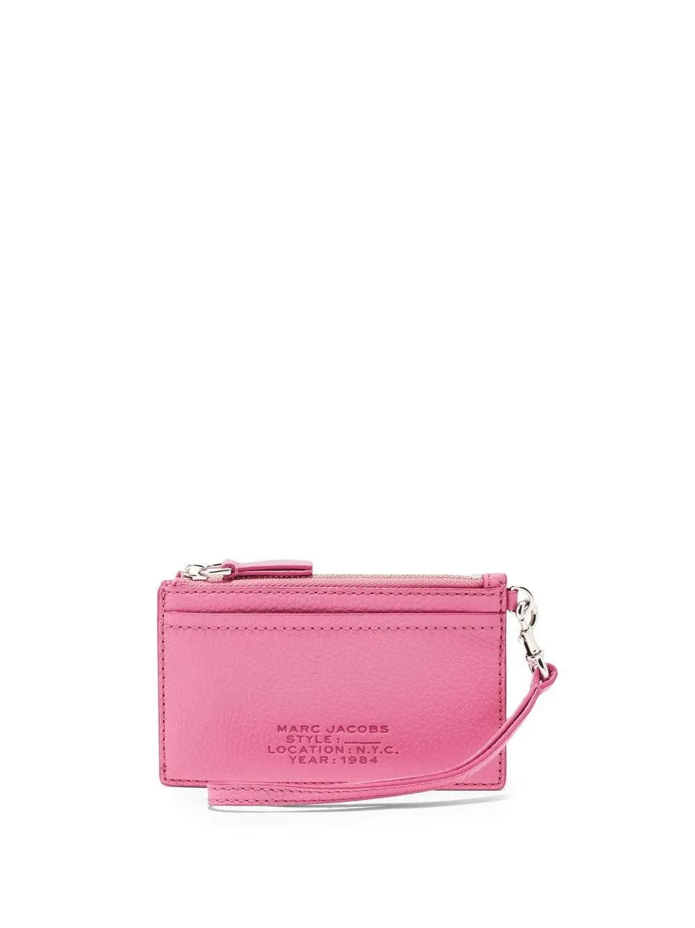 

Marc Jacobs leather embossed-logo wristlet wallet - Pink