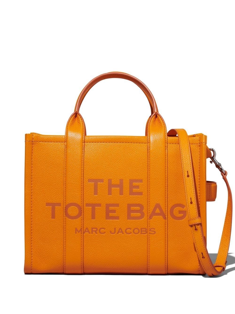 Marc Jacobs The Leather Medium Tote Bag In Orange