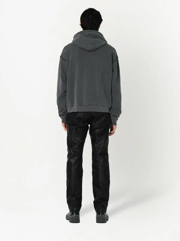 John Elliott Thermal Lined Cotton Hoodie Black FARFETCH