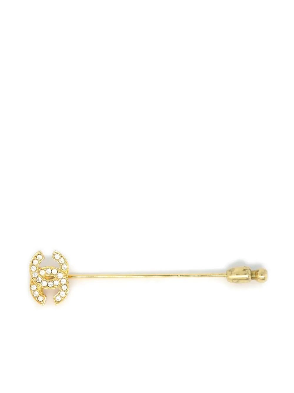 

CHANEL Pre-Owned 1990-2000 rhinestone-embellished brooch - Gold