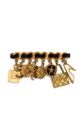 CHANEL Pre-Owned 1994 leather-and-chain Icons brooch - Black