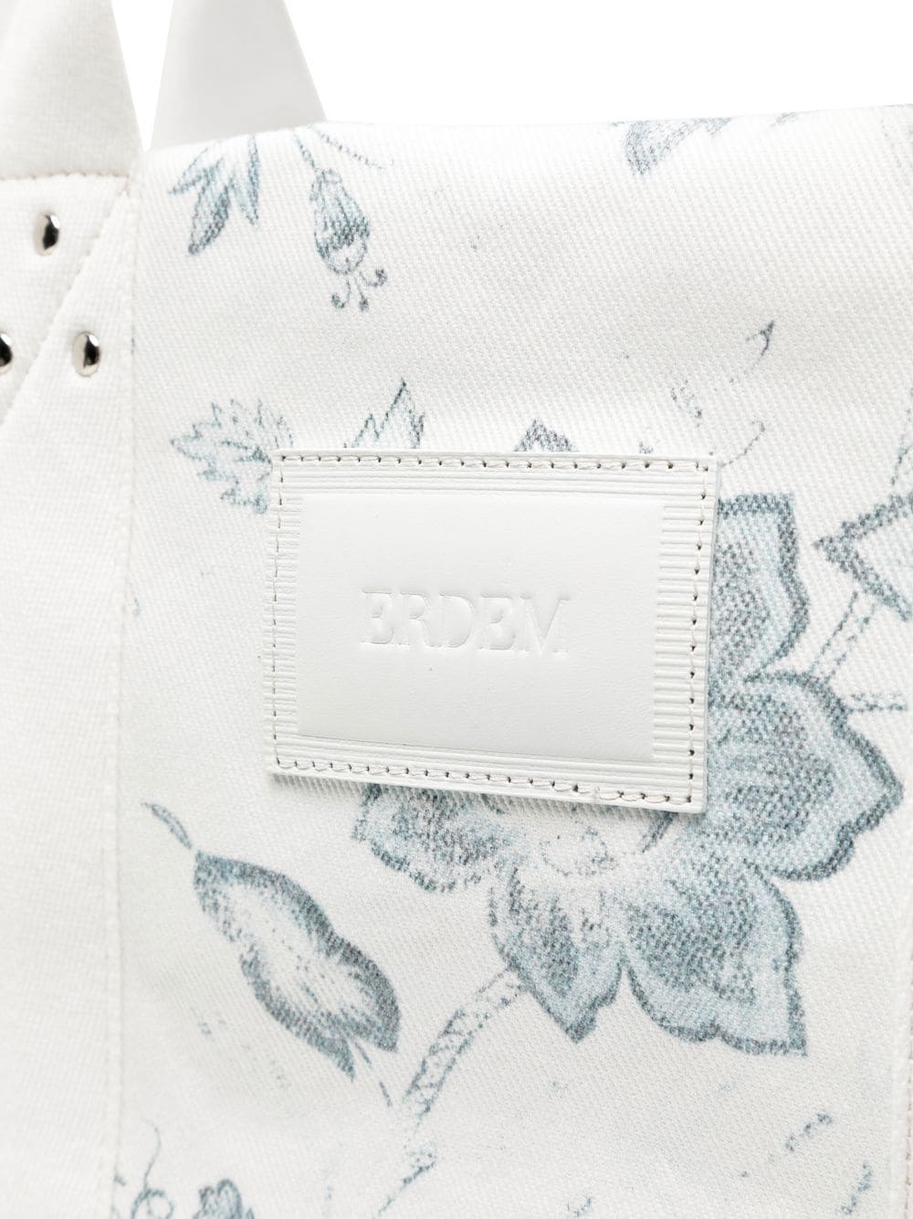 Shop Erdem Floral Logo-patch Tote Bag In White