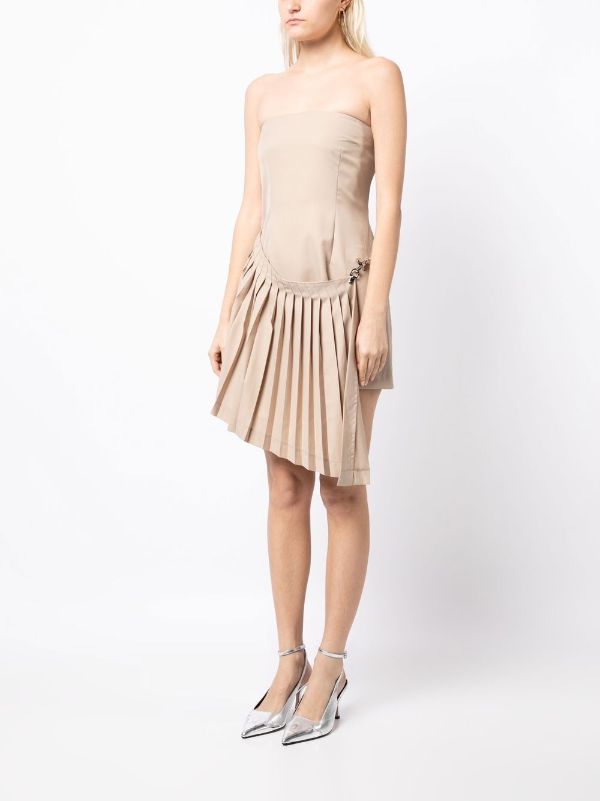Rokh Mini Strapless Pleated Dress - Farfetch