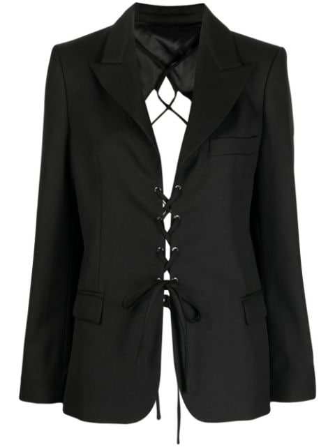 Rokh laced open back tailored blazer