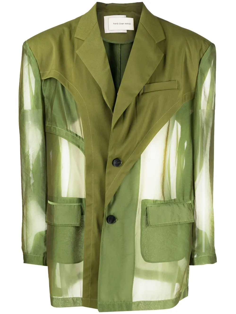 

Feng Chen Wang deconstructed single-breasted blazer - Green