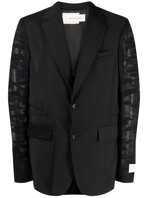 Feng Chen Wang camouflage-print patchwork blazer