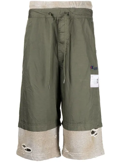 Maison MIHARA YASUHIRO bermudas a capas con cordones en la pretina