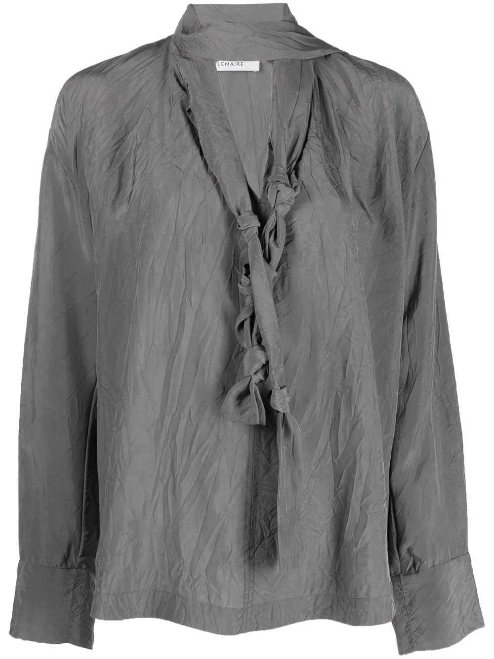 

Lemaire neck-tie long-sleeve blouse - Grey