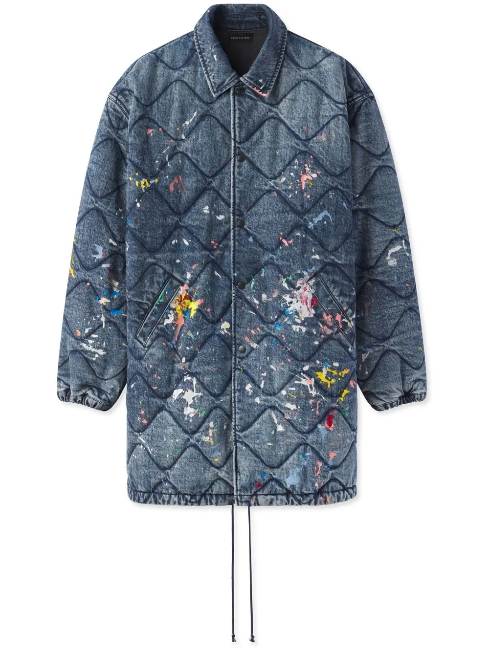 

John Elliott Quilted Oversized Coach jacket - Blue