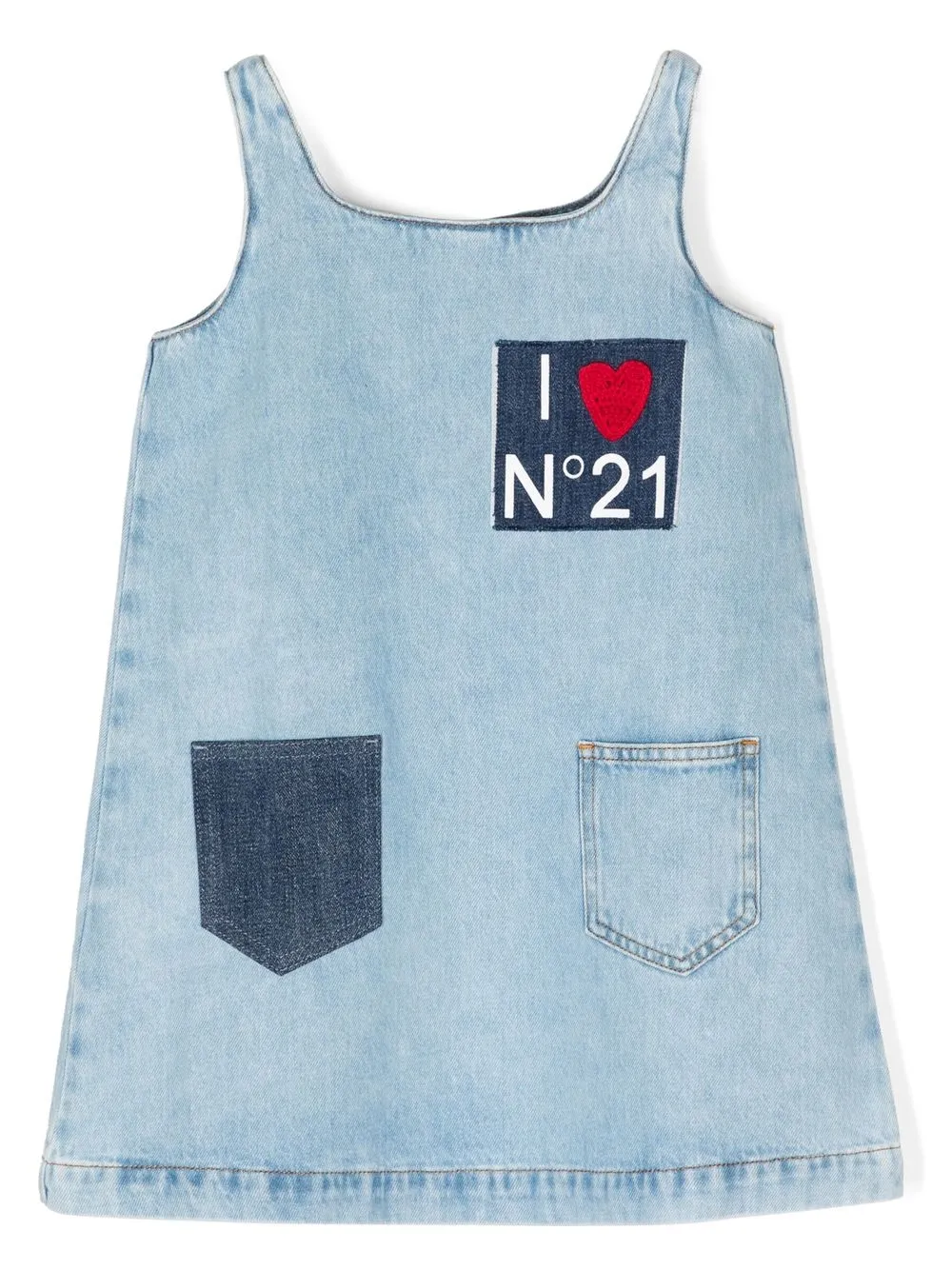 

Nº21 Kids denim patch-pocket dress - Blue