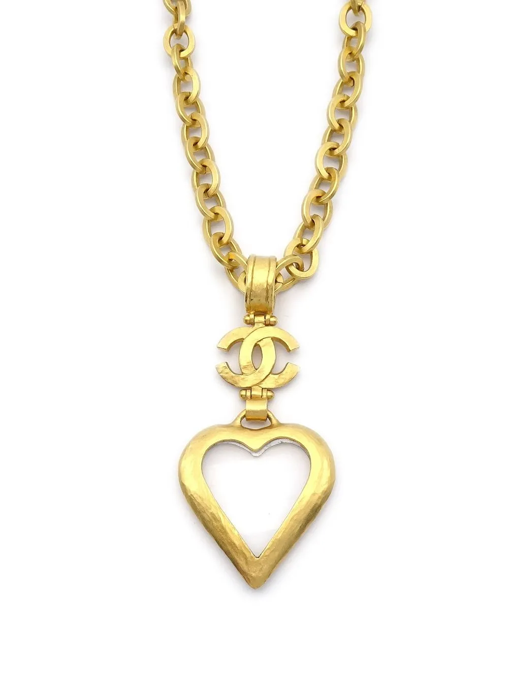 

CHANEL Pre-Owned 1995 CC Heart Loupe gold-plated necklace