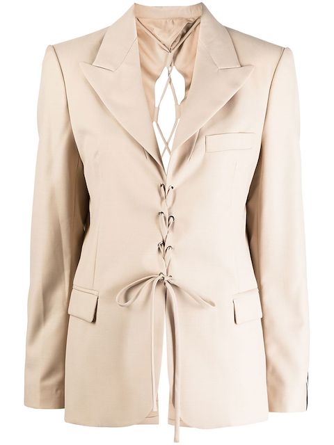 Rokh laced open back tailored blazer