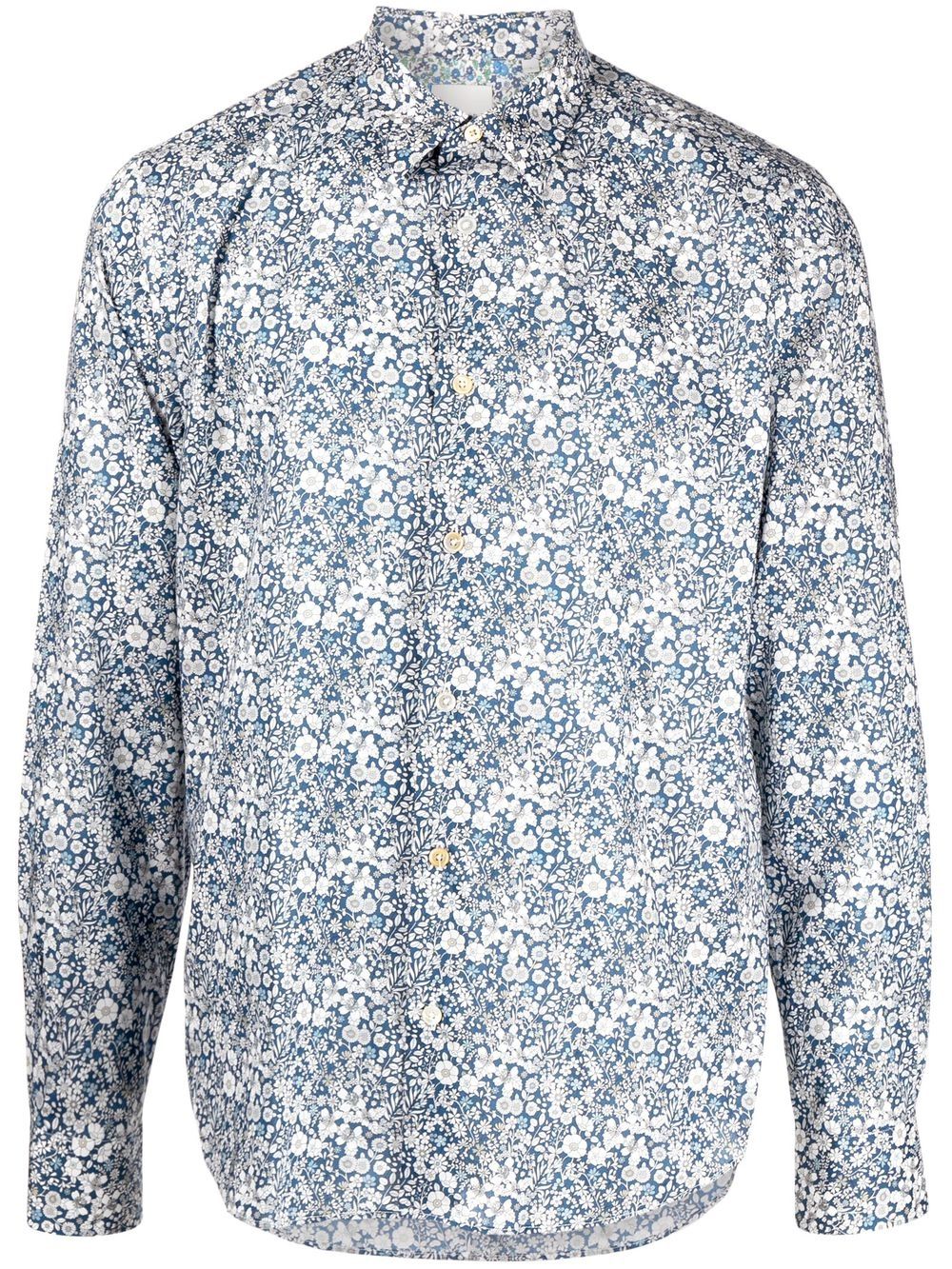 Paul Smith floral-print organic cotton shirt - Blue