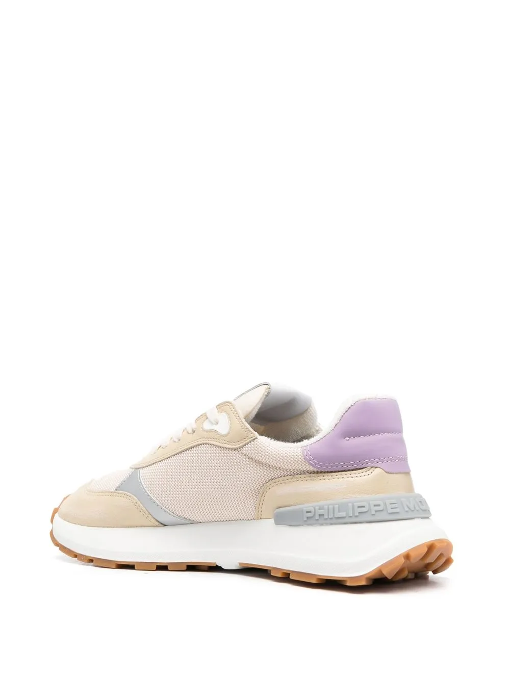 Shop Philippe Model Paris Colour-block Low-top Sneakers In Neutrals