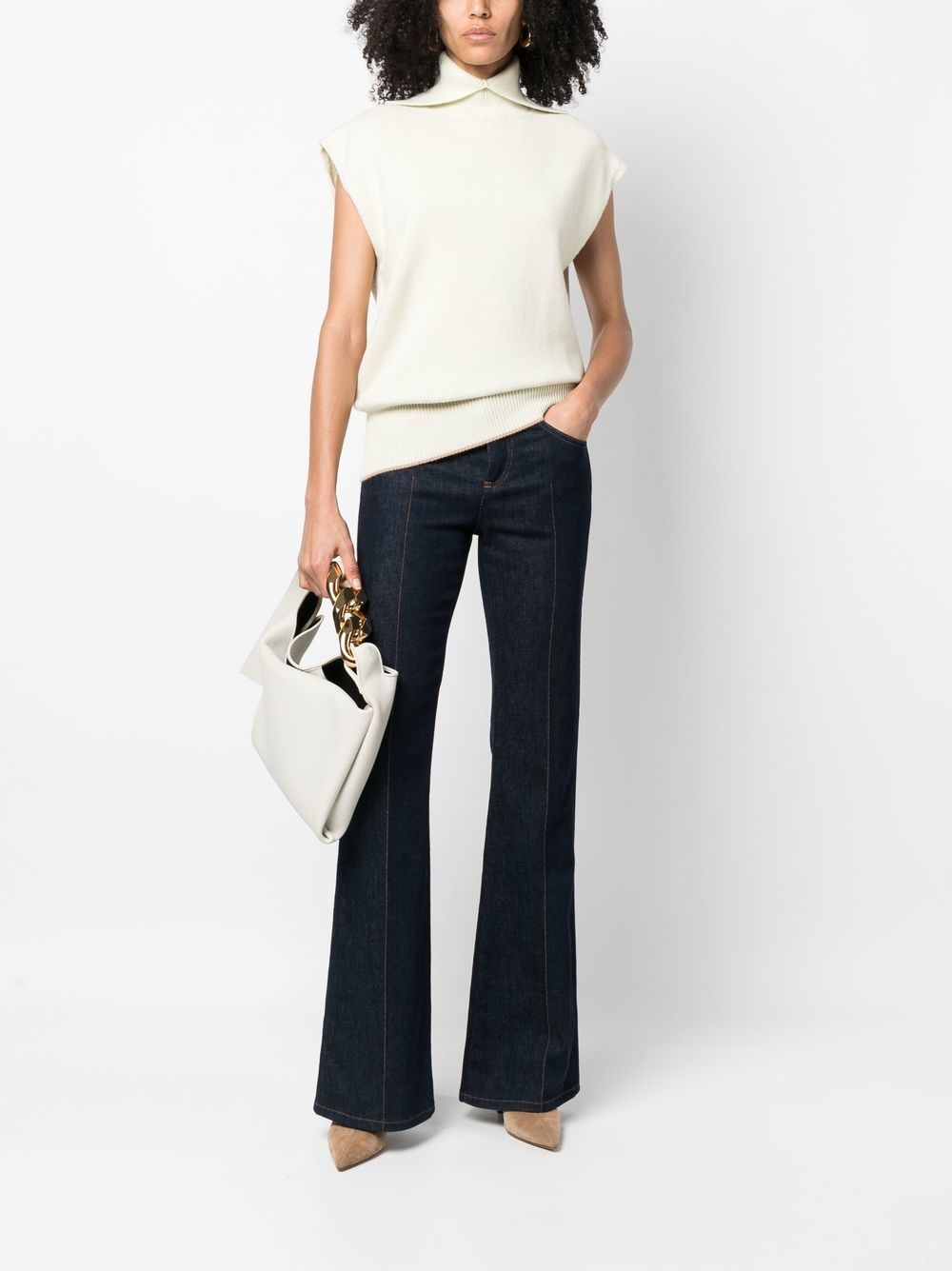 Victoria Beckham Mouwloze top - Beige