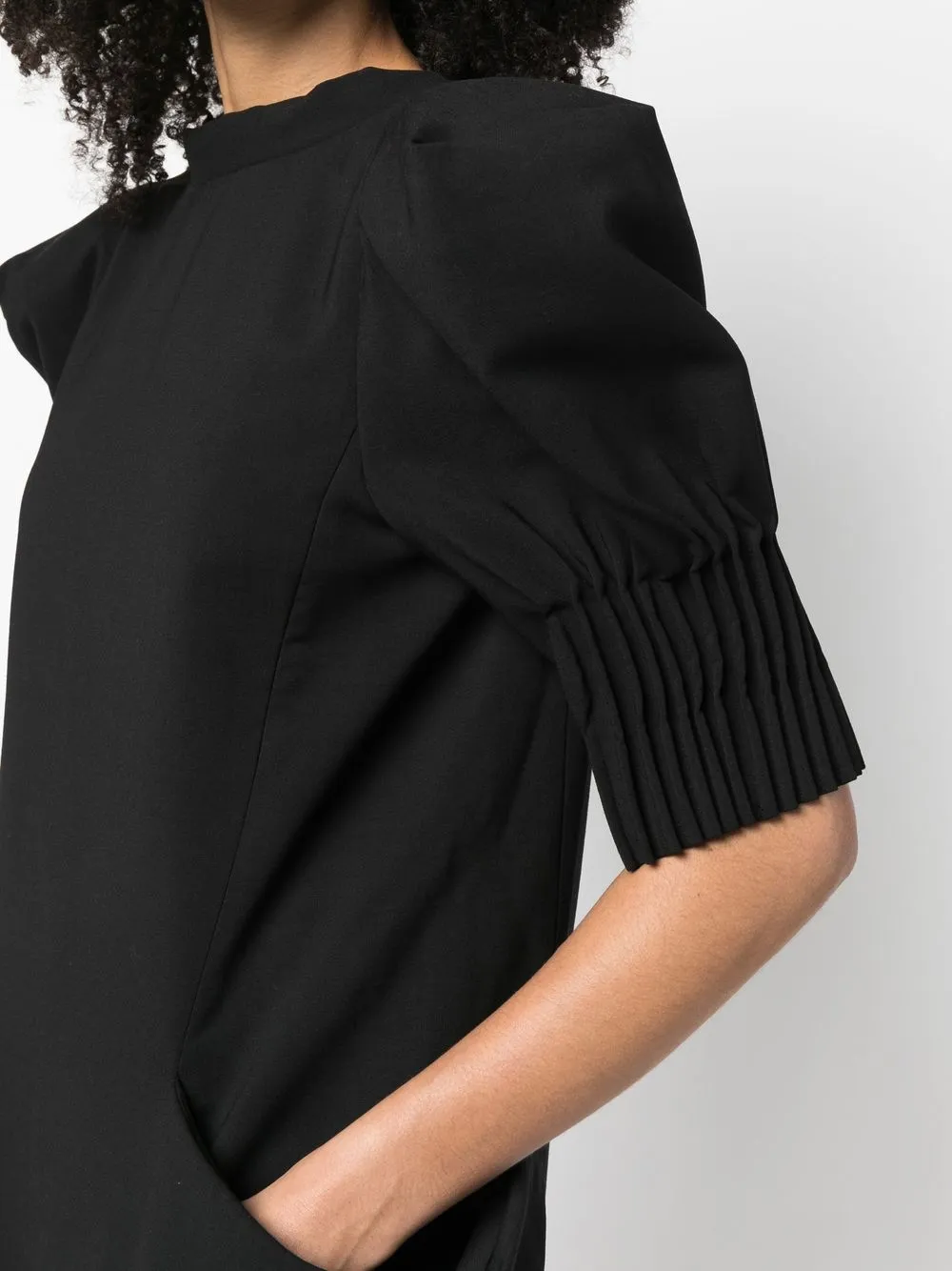Bite Studios Page Puff Sleeve Midi Dress In Black