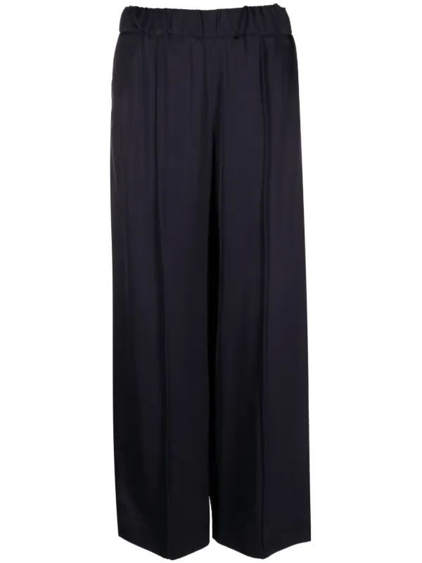 Jil Sander Wide-leg Elasticated-waistband Trousers in Blue