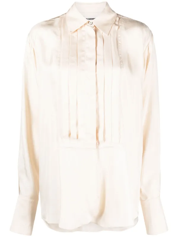 Jil Sander プリーツ ロングスリーブシャツ | ニュートラル | FARFETCH JP